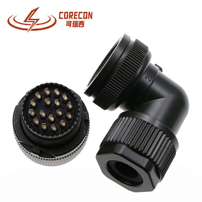 航空插头弯头17芯